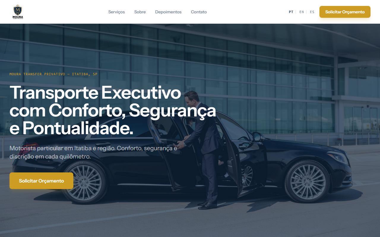 Screenshot do projeto: Moura Transfer Privativo